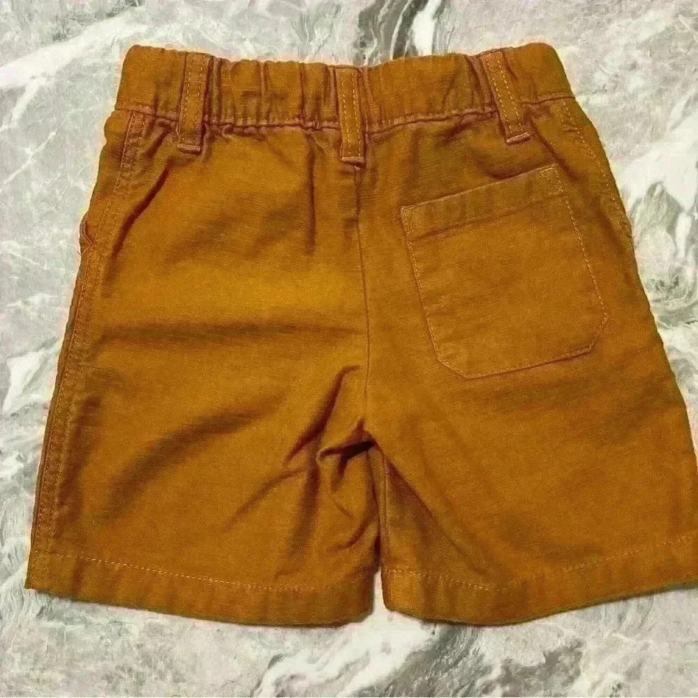 Carter's Kid Boy's Cotton Waistband Khaki Pull On Shorts Beige Size 4 - Picture 2 of 7